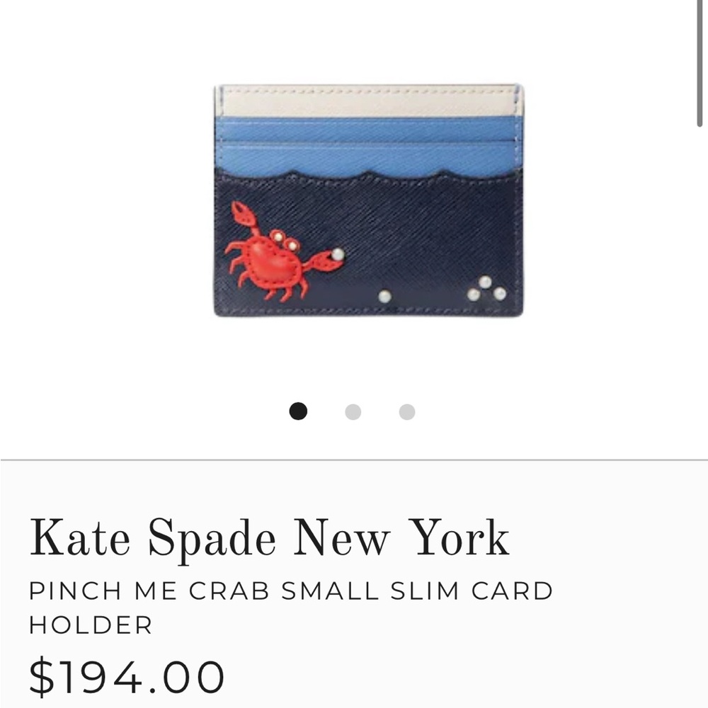 Brand new Kate Spade New York slim crab card holder